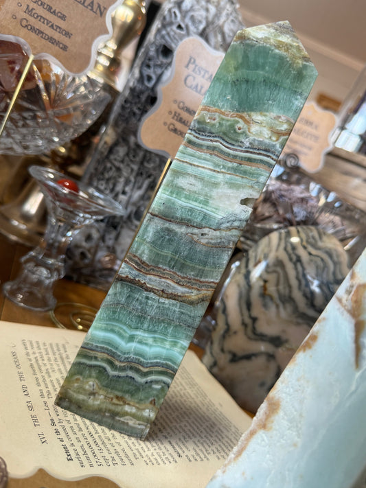 Pistachio Calcite Tower- XL