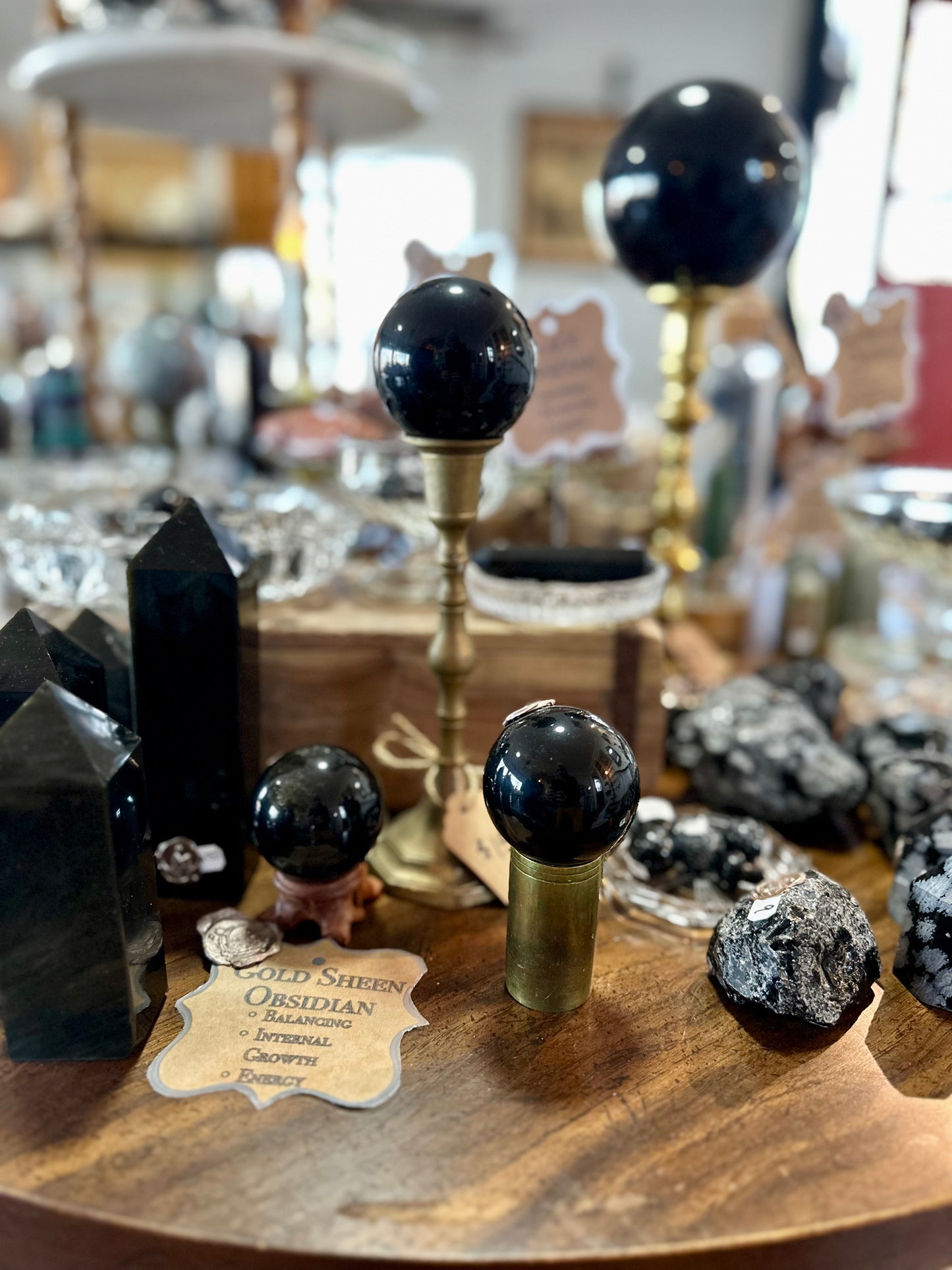 Golden Sheen Obsidian Spheres